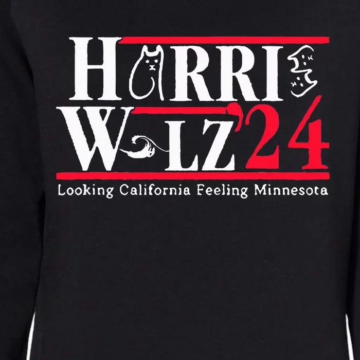 Harris Walz 2024 Childless Cat Lady Vote Kamala President Womens California Wash Sweatshirt