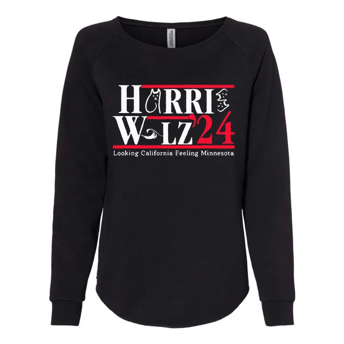 Harris Walz 2024 Childless Cat Lady Vote Kamala President Womens California Wash Sweatshirt