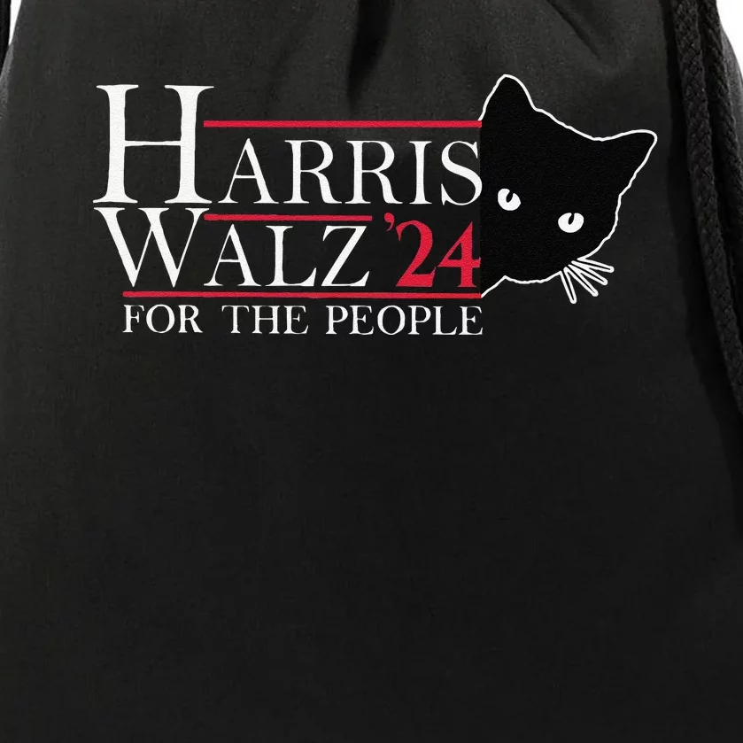 Harris Waltz 2024 For The People Cat Lady Kamala Harris 2024 Gift Drawstring Bag