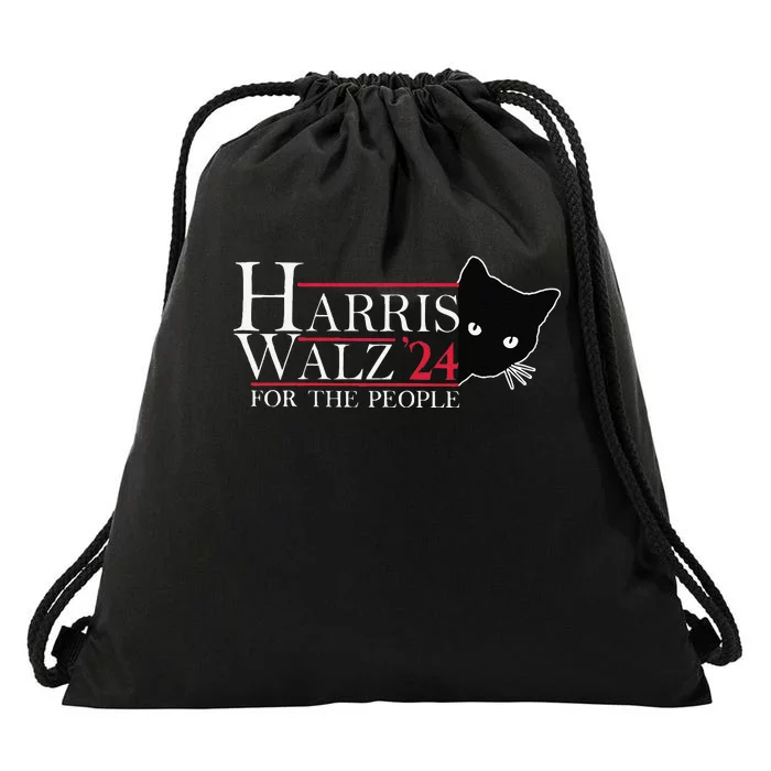 Harris Waltz 2024 For The People Cat Lady Kamala Harris 2024 Gift Drawstring Bag