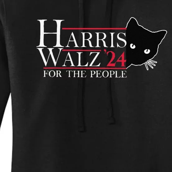 Harris Waltz 2024 For The People Cat Lady Kamala Harris 2024 Gift Women's Pullover Hoodie