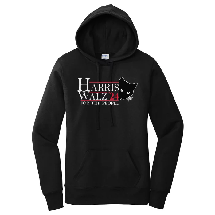 Harris Waltz 2024 For The People Cat Lady Kamala Harris 2024 Gift Women's Pullover Hoodie