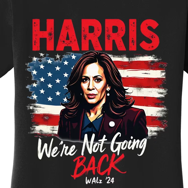 Harris Walz 2024 Kamala Harris 2024 Tim Walz 2024 Usa Flag Women's T-Shirt