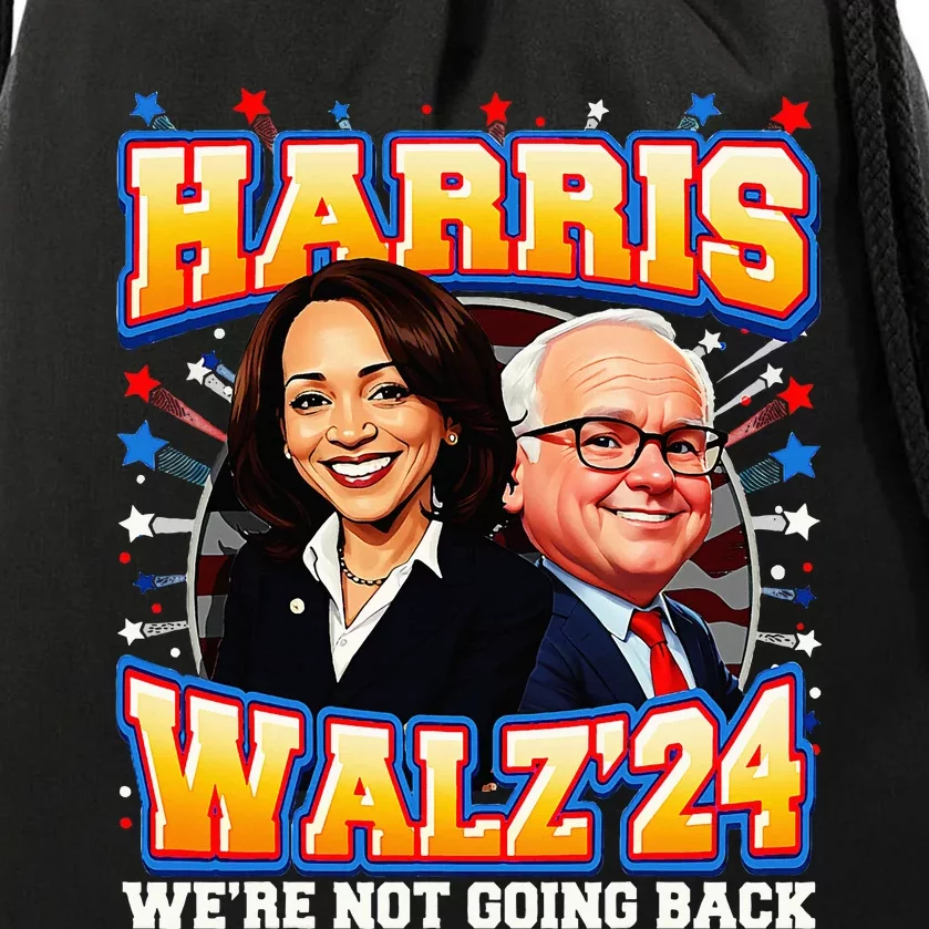 Harris Walz 2024 Kamala Harris 2024 Tim Walz 2024 Usa Flag Drawstring Bag