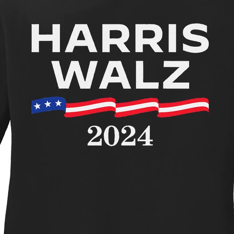 Harris Walz 2024 Election Kamala Harris Tim Walz Waltz Gift Ladies Long Sleeve Shirt