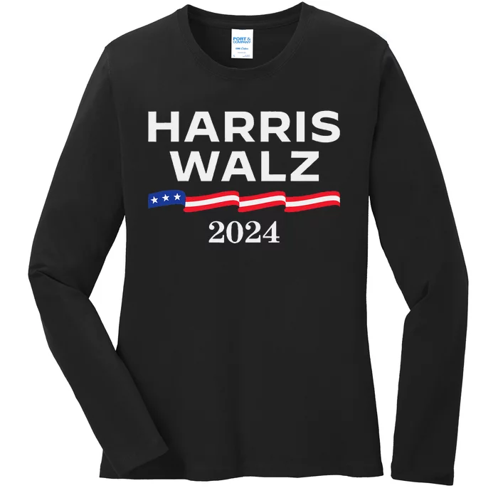 Harris Walz 2024 Election Kamala Harris Tim Walz Waltz Gift Ladies Long Sleeve Shirt