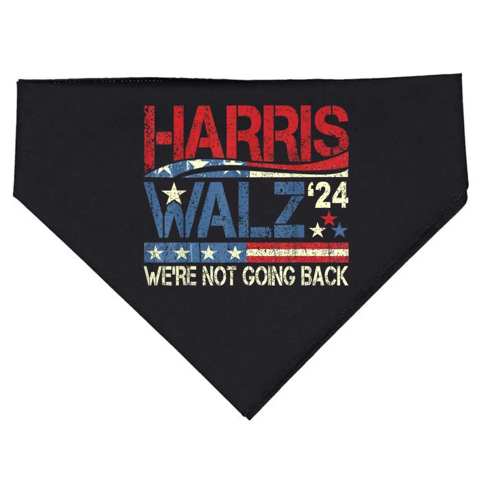 Harris Walz 2024 Kamala Harris 2024 Tim Walz 2024 Usa Flag USA-Made Doggie Bandana