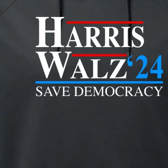 Harris Waltz 2024 Vice President Kamala Harris Tim Walz 2024 Performance Fleece Hoodie