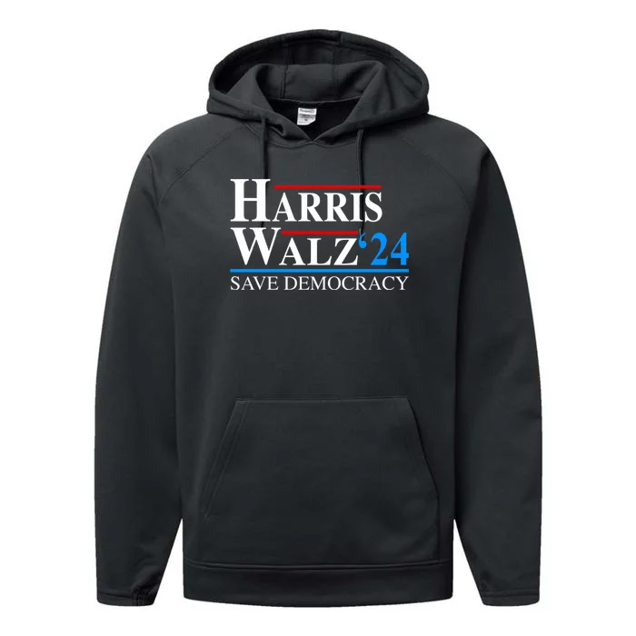 Harris Waltz 2024 Vice President Kamala Harris Tim Walz 2024 Performance Fleece Hoodie