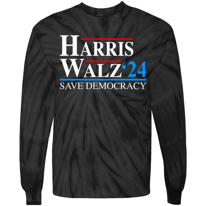 Harris Waltz 2024 Vice President Kamala Harris Tim Walz 2024 Tie-Dye Long Sleeve Shirt