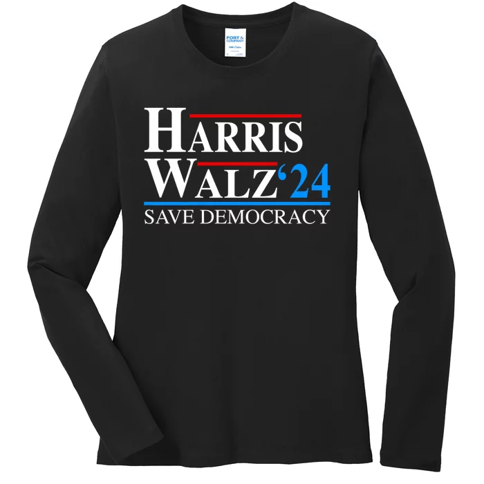 Harris Waltz 2024 Vice President Kamala Harris Tim Walz 2024 Ladies Long Sleeve Shirt