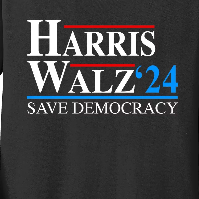 Harris Waltz 2024 Vice President Kamala Harris Tim Walz 2024 Kids Long Sleeve Shirt