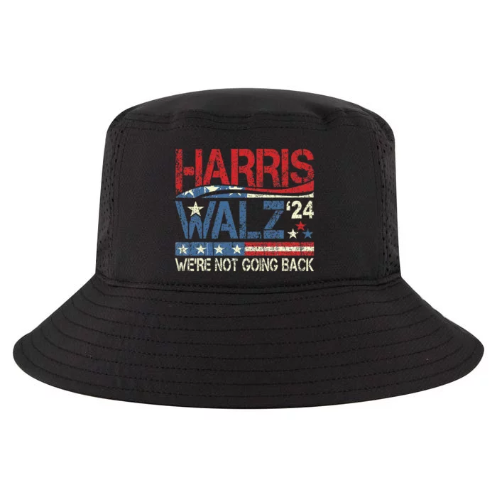 Harris Walz 2024 For President WeRe Not Going Back Usa Flag Gift Cool Comfort Performance Bucket Hat