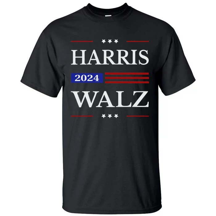 Harris Waltz 2024 Kamala Harris 2024 Tim Waltz 2024 Usa Flag Tall T-Shirt