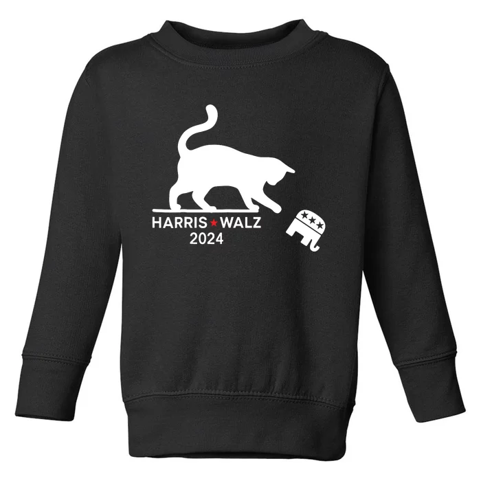 Harris Waltz 2024 Vp President Election Funny Cat Ladies Toddler Sweatshirt