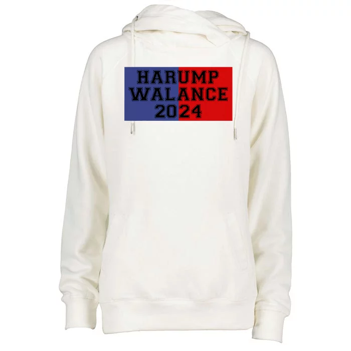 Harump Walance 2024 Harris Trump Walz Vance Funny 2024 Womens Funnel Neck Pullover Hood