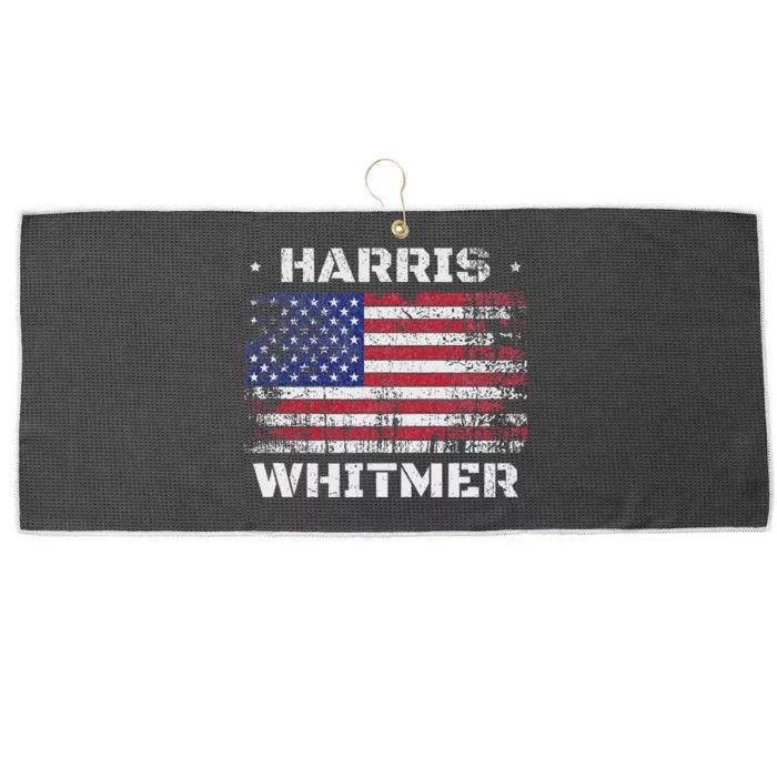 Harris Whitmer 2024 Distressed Us Flag Election President Large Microfiber Waffle Golf Towel