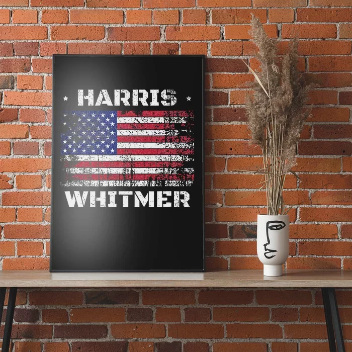 Harris Whitmer 2024 Distressed Us Flag Election President Poster