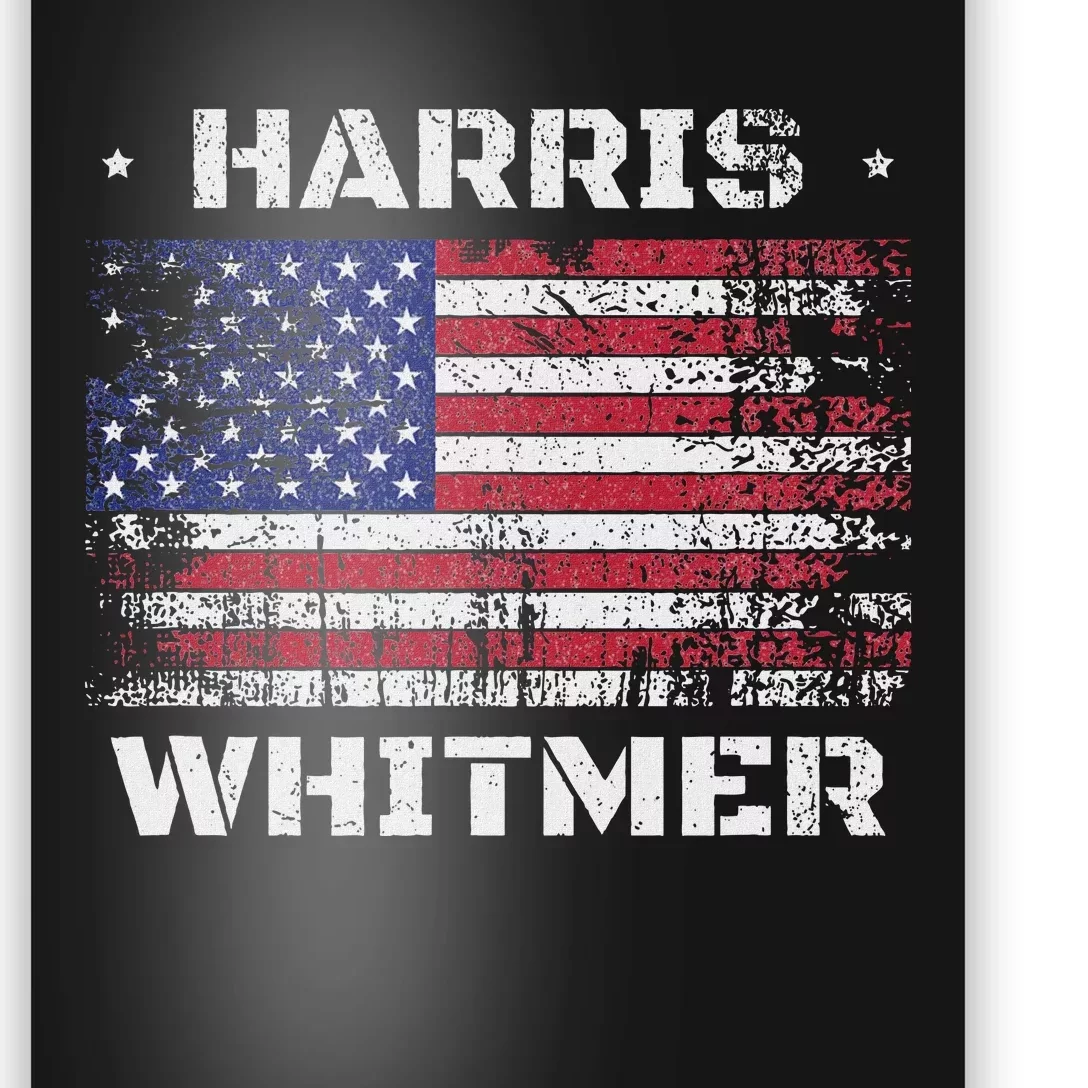 Harris Whitmer 2024 Distressed Us Flag Election President Poster