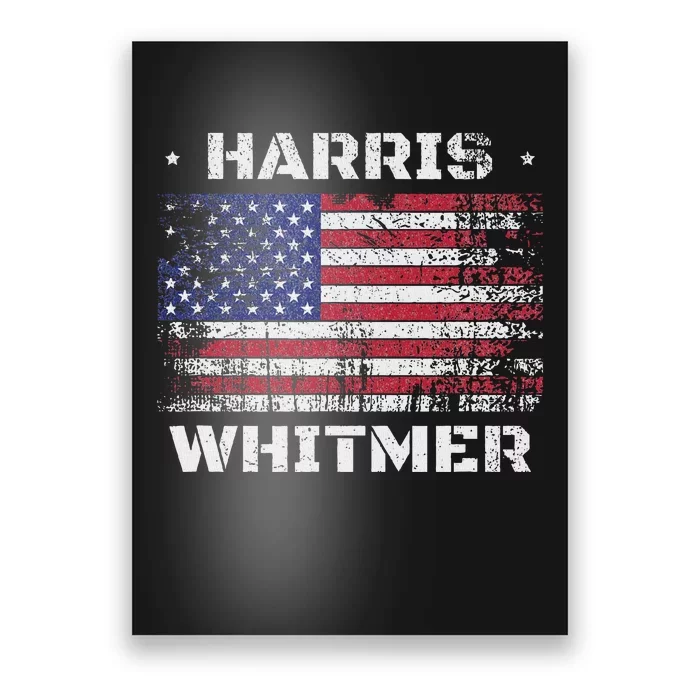 Harris Whitmer 2024 Distressed Us Flag Election President Poster