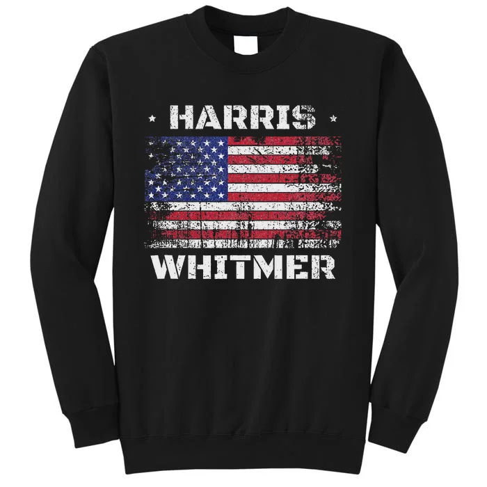 Harris Whitmer 2024 Distressed Us Flag Election President Tall Sweatshirt