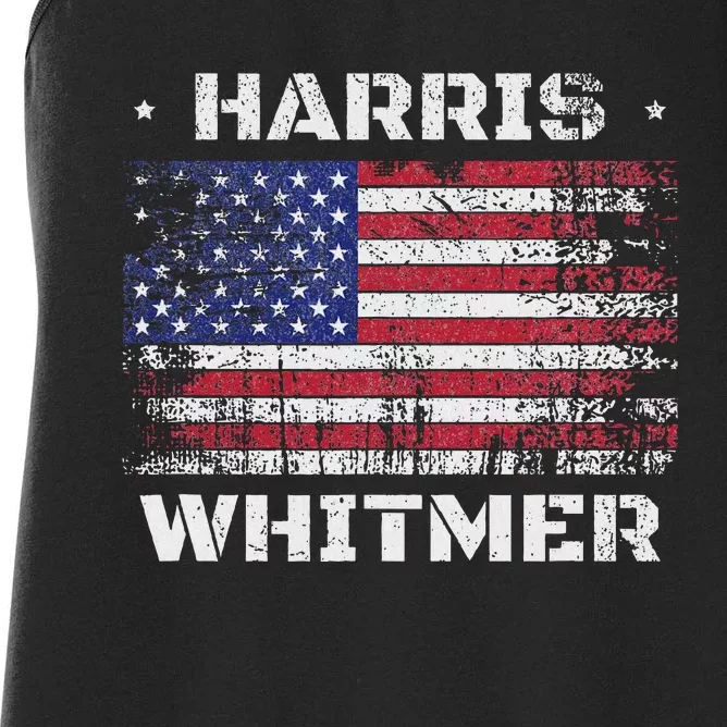 Harris Whitmer 2024 Distressed Us Flag Election President Women's Racerback Tank