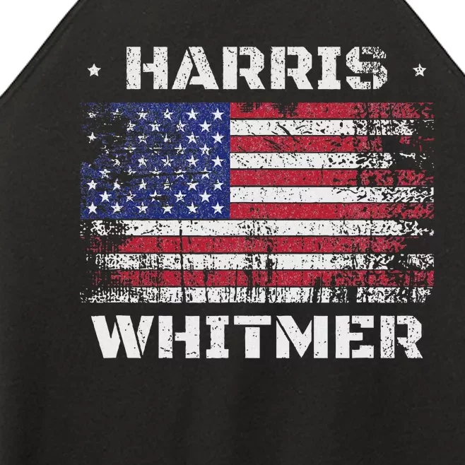 Harris Whitmer 2024 Distressed Us Flag Election President Women’s Perfect Tri Rocker Tank