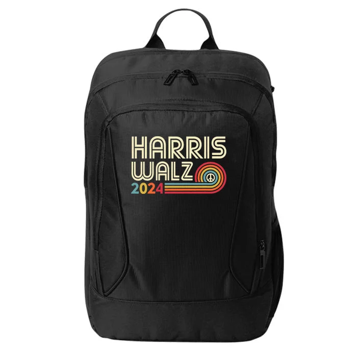 Harris Walz 2024 Retro Peace Design City Backpack