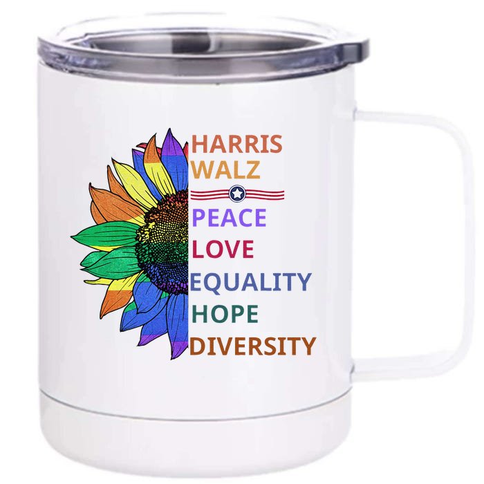 Harris Waltz 2024 Usa Harris Walz 2024 Front & Back 12oz Stainless Steel Tumbler Cup