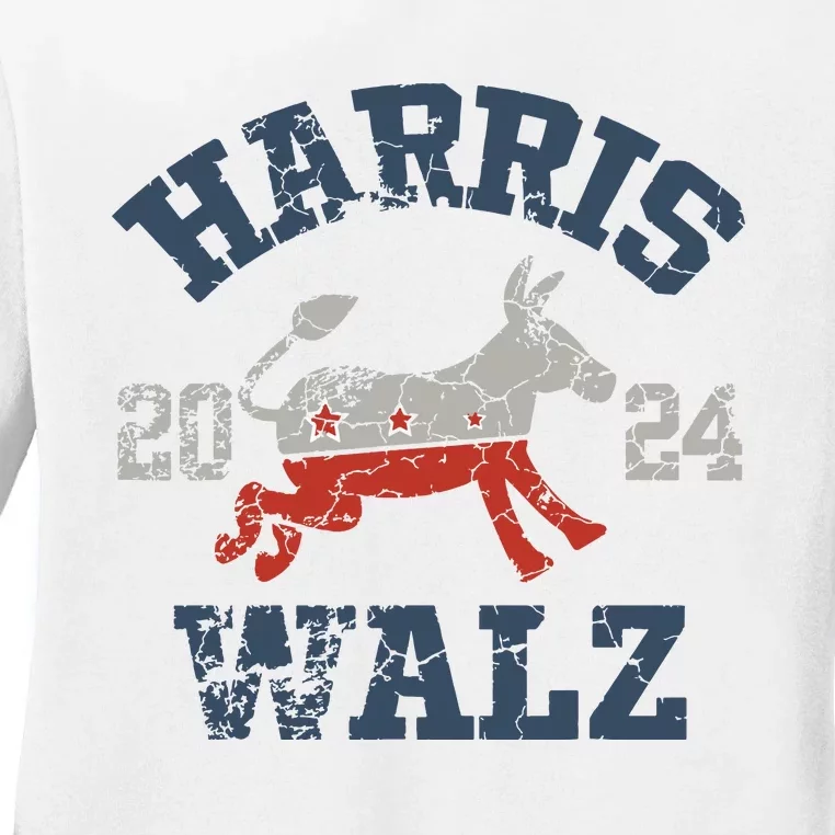 Harris Waltz 2024 Election Kamala Harris Tim Waltz 2024 Ladies Long Sleeve Shirt