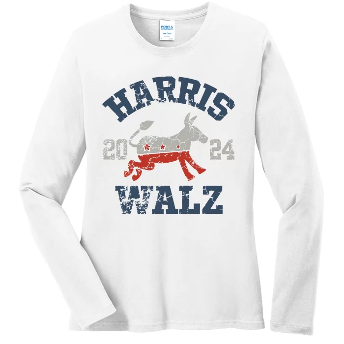 Harris Waltz 2024 Election Kamala Harris Tim Waltz 2024 Ladies Long Sleeve Shirt