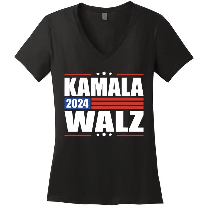 Harris Waltz 2024 Kamala Harris Tim Waltz 2024 Women's V-Neck T-Shirt