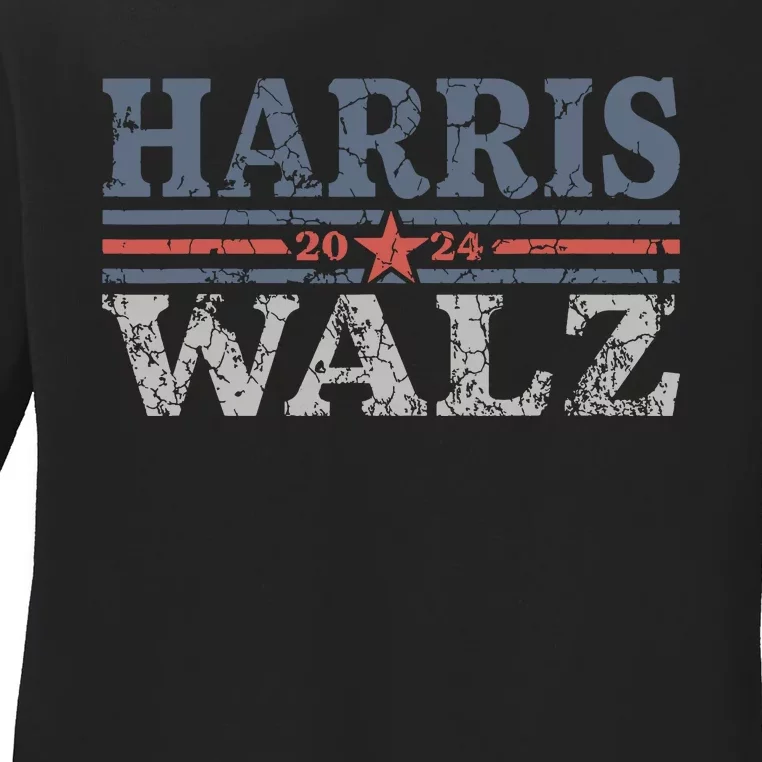 Harris Waltz 2024 Election Kamala Harris Tim Waltz 2024 Ladies Long Sleeve Shirt