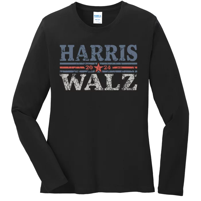 Harris Waltz 2024 Election Kamala Harris Tim Waltz 2024 Ladies Long Sleeve Shirt