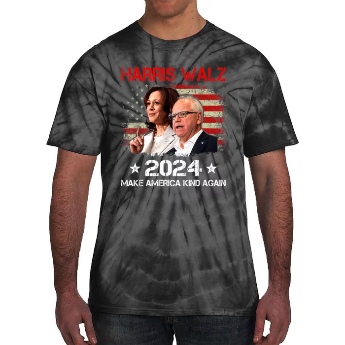 Harris Walz 2024 Make America Kind Again Harris Waltz Quote Tie-Dye T-Shirt