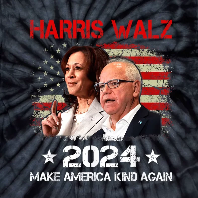 Harris Walz 2024 Make America Kind Again Harris Waltz Quote Tie-Dye T-Shirt