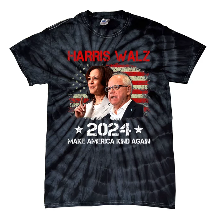 Harris Walz 2024 Make America Kind Again Harris Waltz Quote Tie-Dye T-Shirt