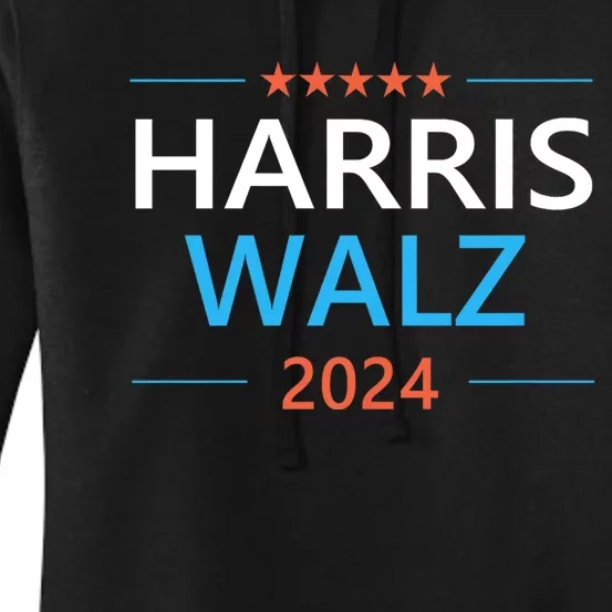 Harris Walz 2024 For President Patriotic Kamala Waltz Women's Pullover Hoodie