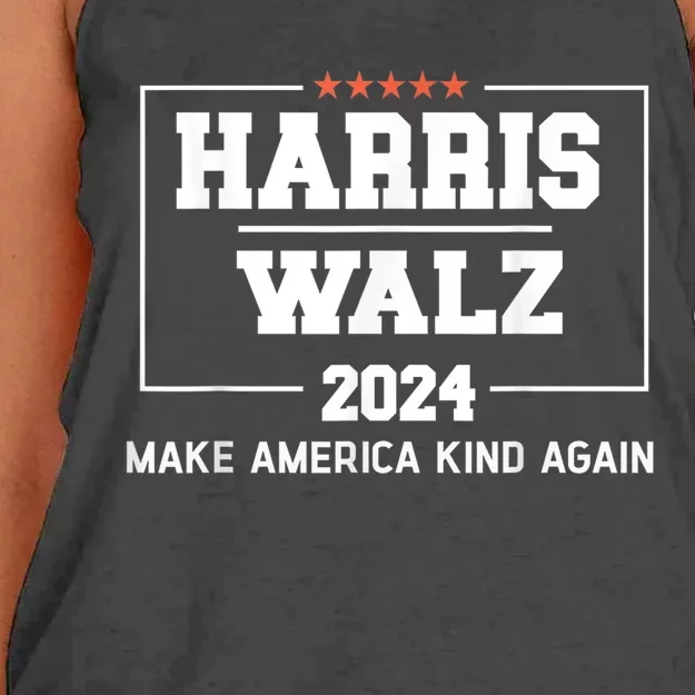 Harris Walz 2024 Make America Kind Again Harris Waltz Quote Women's Knotted Racerback Tank