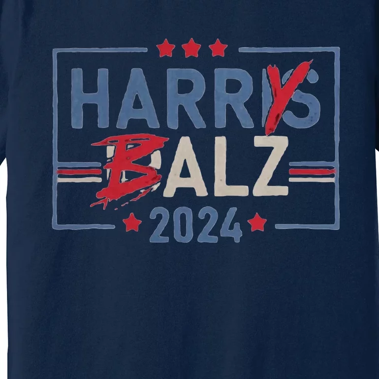 Harris Walz 24 Harry Balz 2024 Meme Democratics Vote Premium T-Shirt