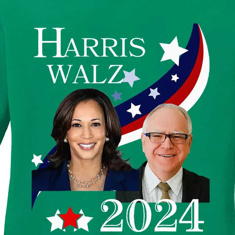 Harris Walz 2024 Presidential Election Campaign Kamala Ladies Long Sleeve Shirt