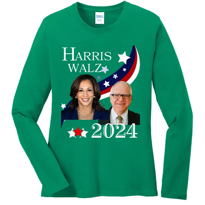 Harris Walz 2024 Presidential Election Campaign Kamala Ladies Long Sleeve Shirt