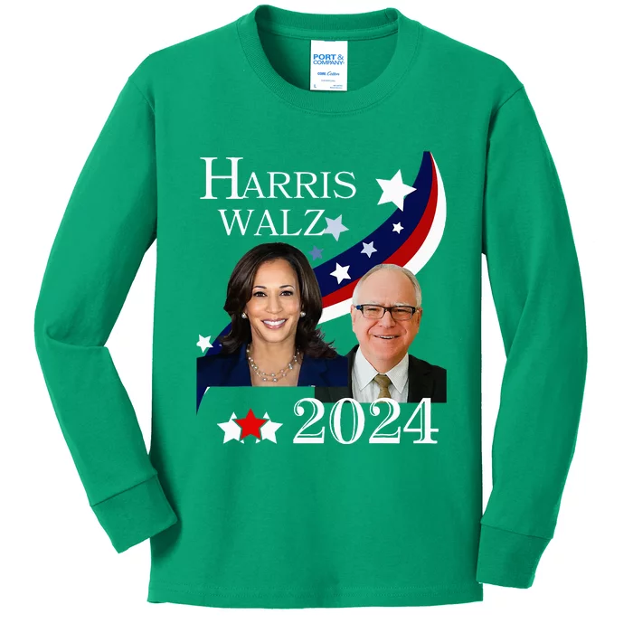 Harris Walz 2024 Presidential Election Campaign Kamala Kids Long Sleeve Shirt