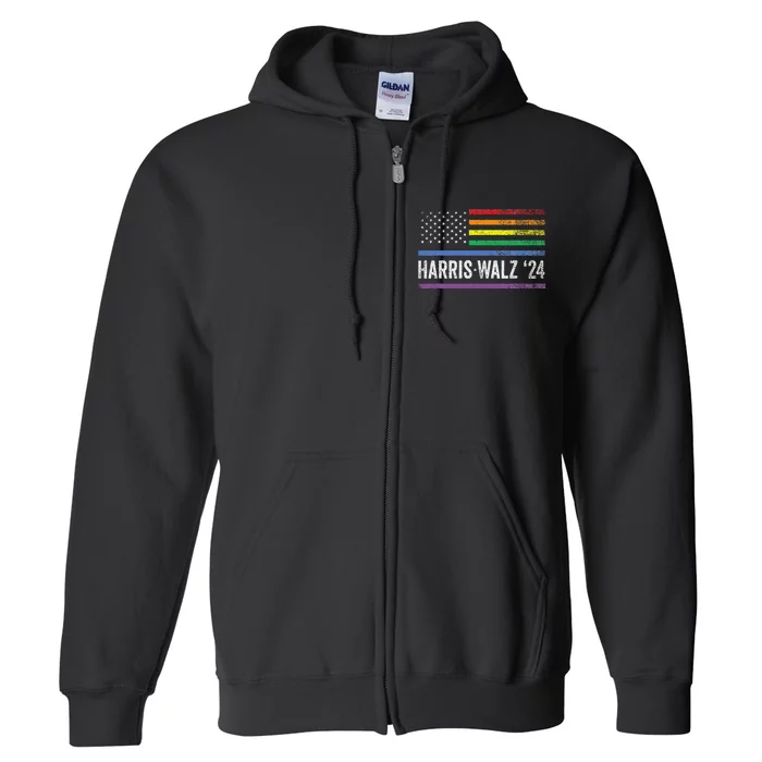 Harris Walz 2024 Election Kamala Tim Waltz American Lgbt Gift Full Zip Hoodie