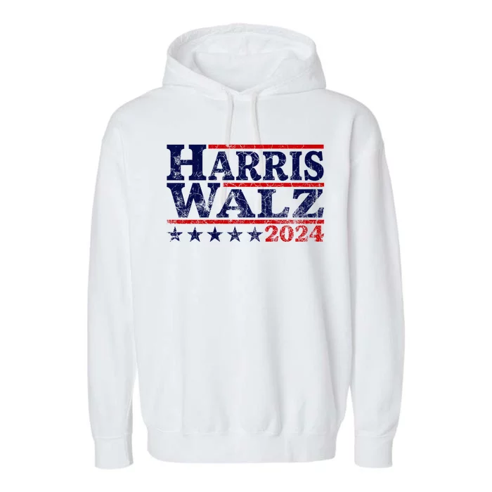 Harris Walz 2024 For President Patriotic Kamala Waltz Garment-Dyed Fleece Hoodie