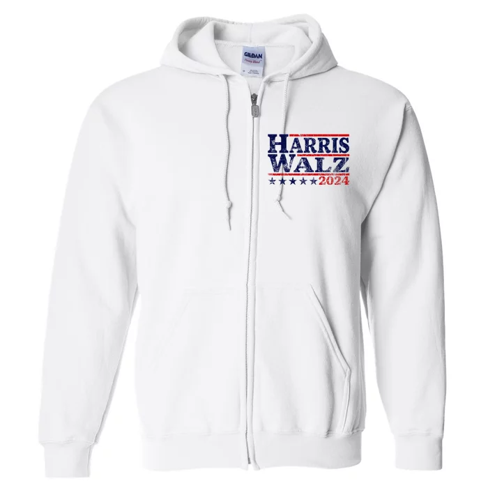 Harris Walz 2024 For President Patriotic Kamala Waltz Full Zip Hoodie