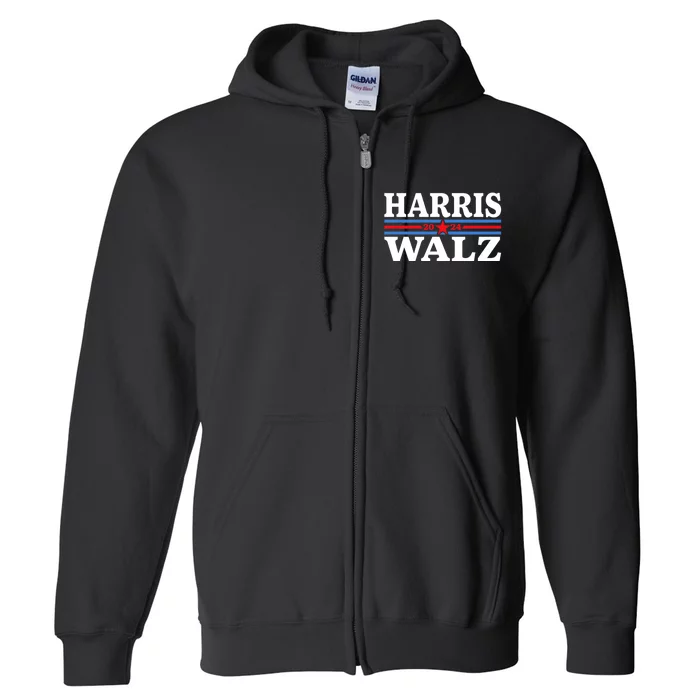 Harris Walz 2024 For President Patriotic Kamala Waltz Full Zip Hoodie