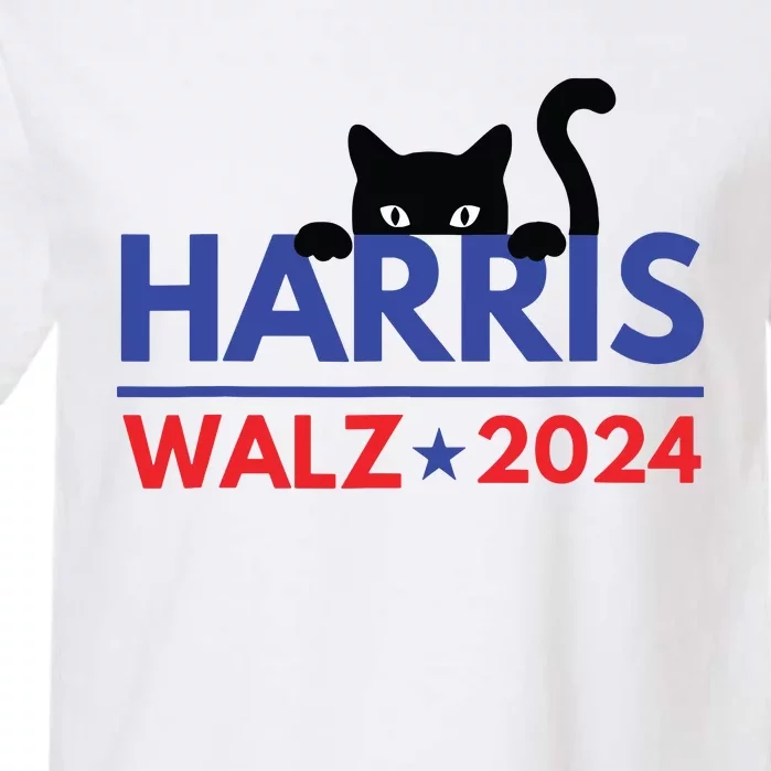 Harris Walz 2024 Funny Cat Election Kamala Harris Tim Waltz Garment-Dyed Heavyweight T-Shirt