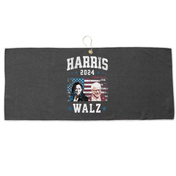 Harris Walz 2024 U.S.A. Presidential Ticket Walz Large Microfiber Waffle Golf Towel