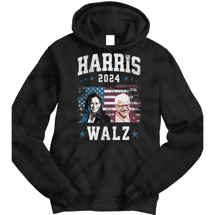 Harris Walz 2024 U.S.A. Presidential Ticket Walz Tie Dye Hoodie